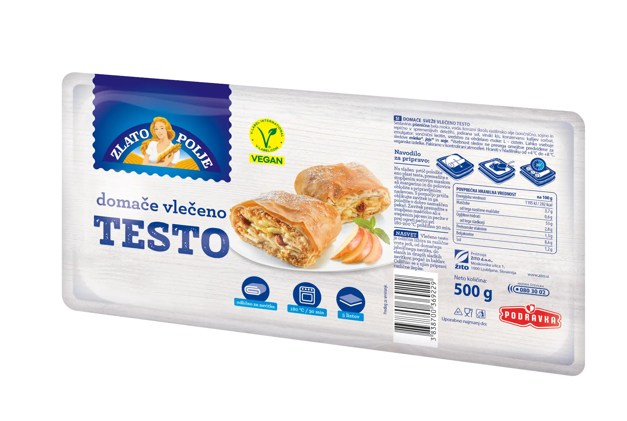 Domače vlečeno testo 500g
