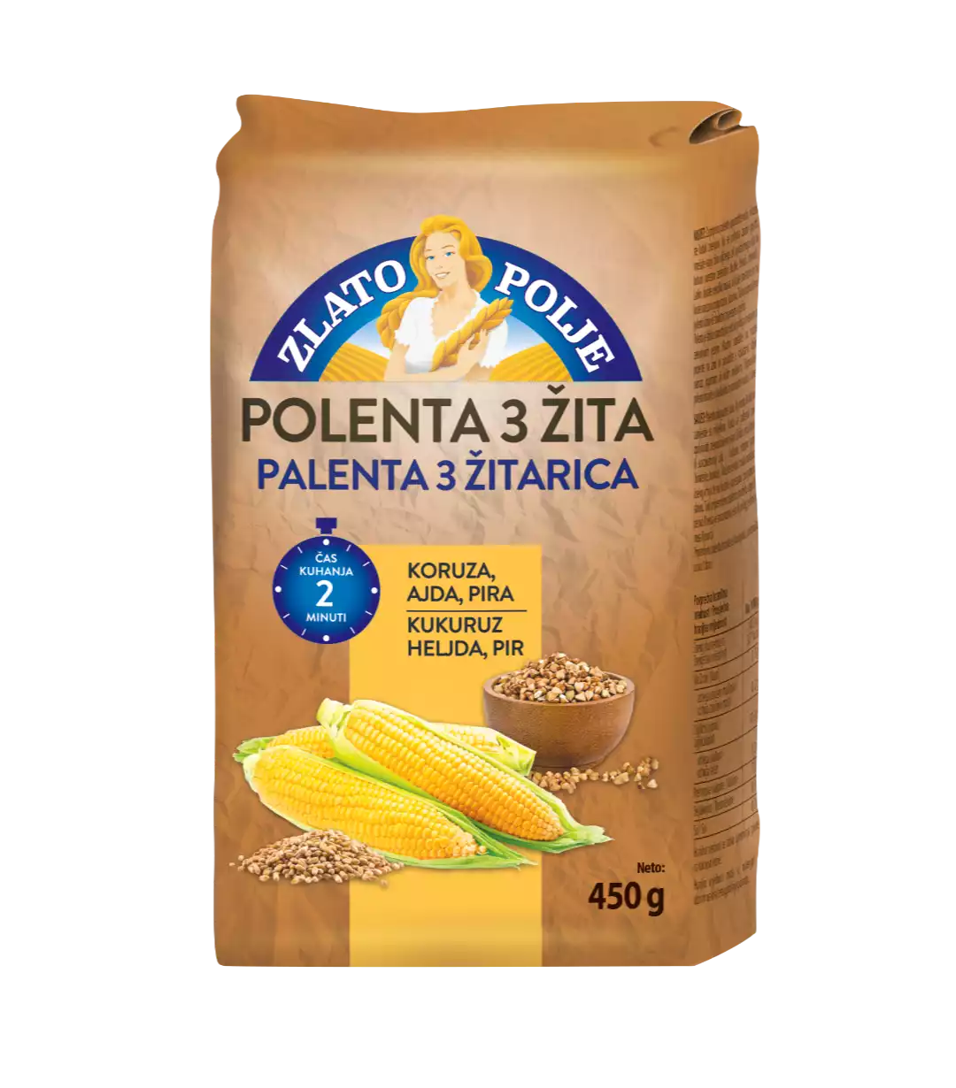 Zlato polje Polenta 3 žita 450 g