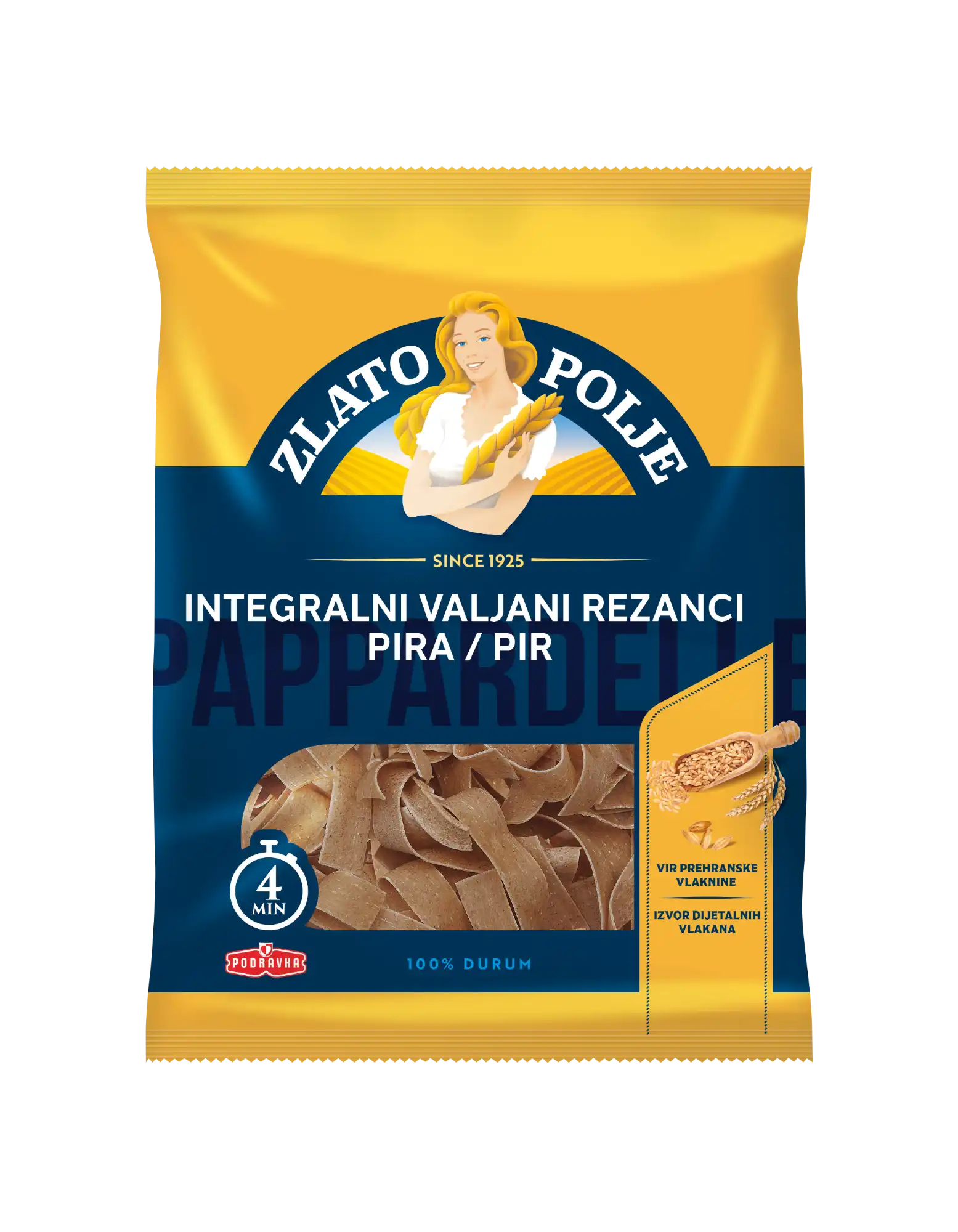 Široki pirini polnozrnati rezanci