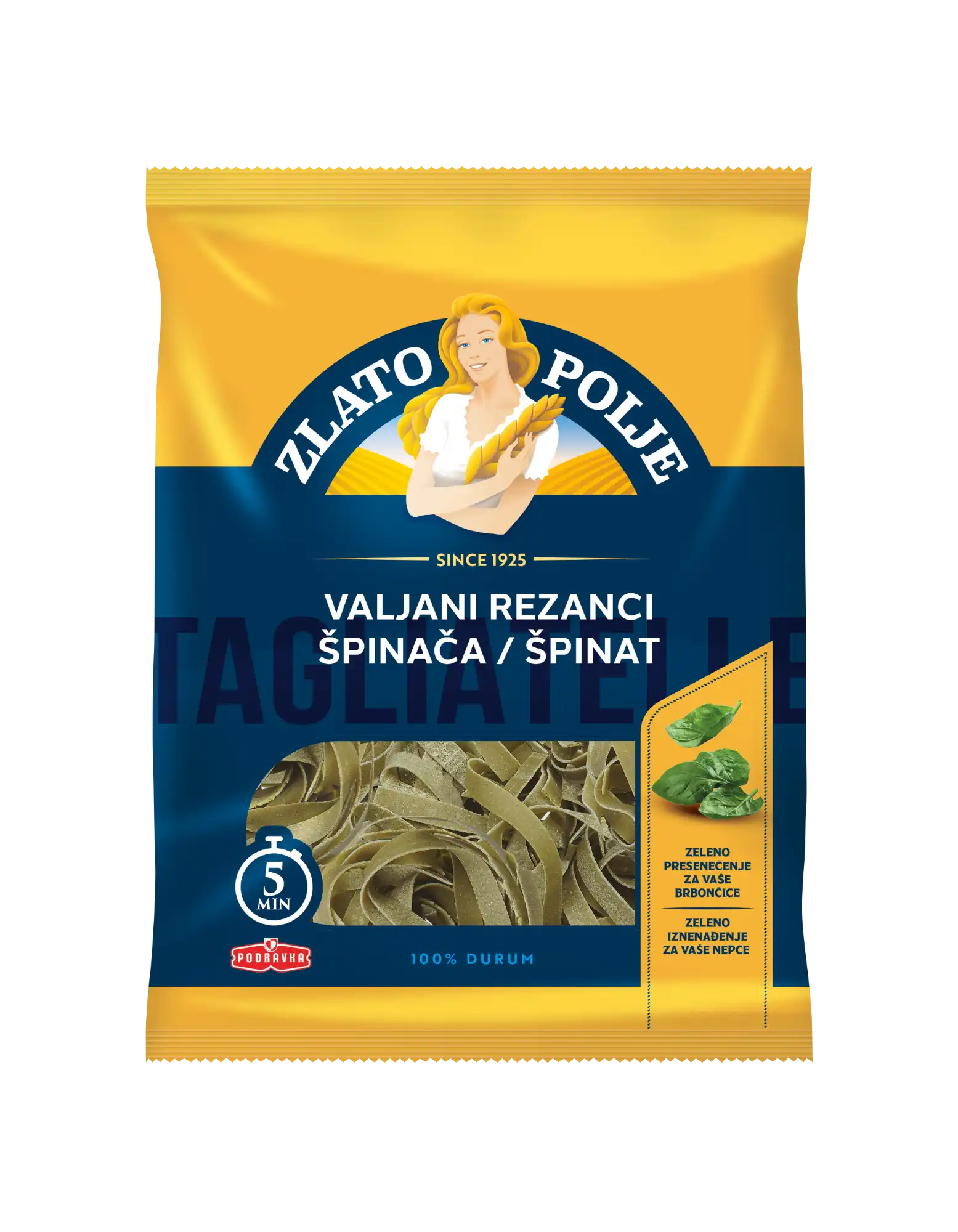 Valjani špinačni rezanci