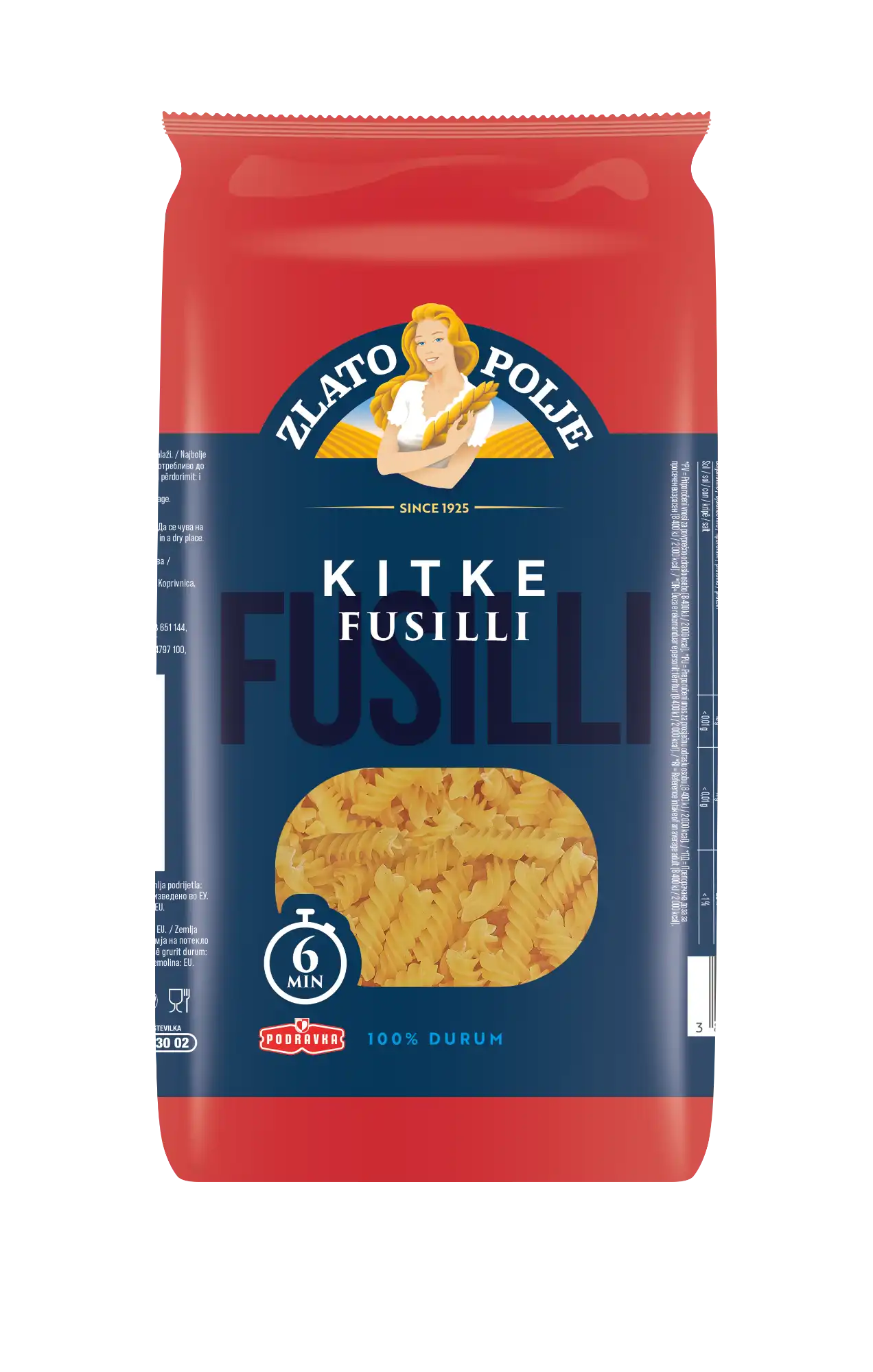 Zlate kitke (fusilli), durum